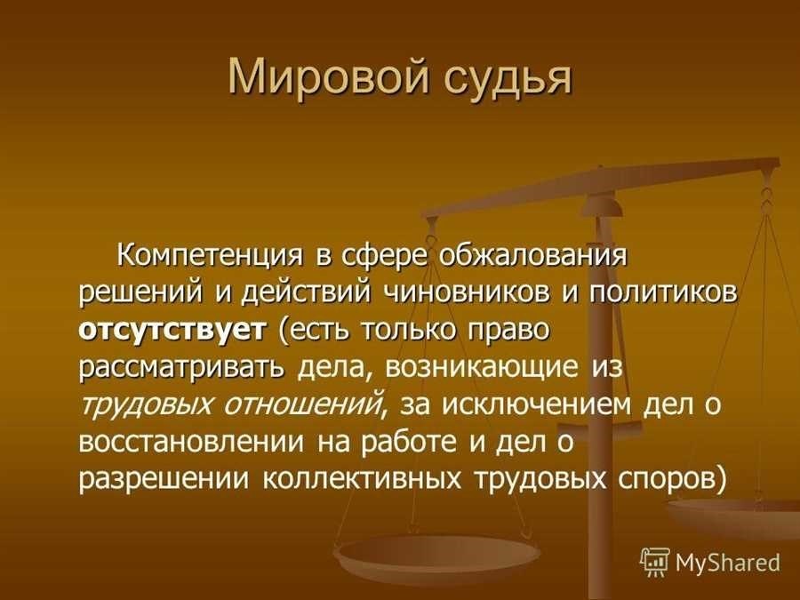 Мировой судья это